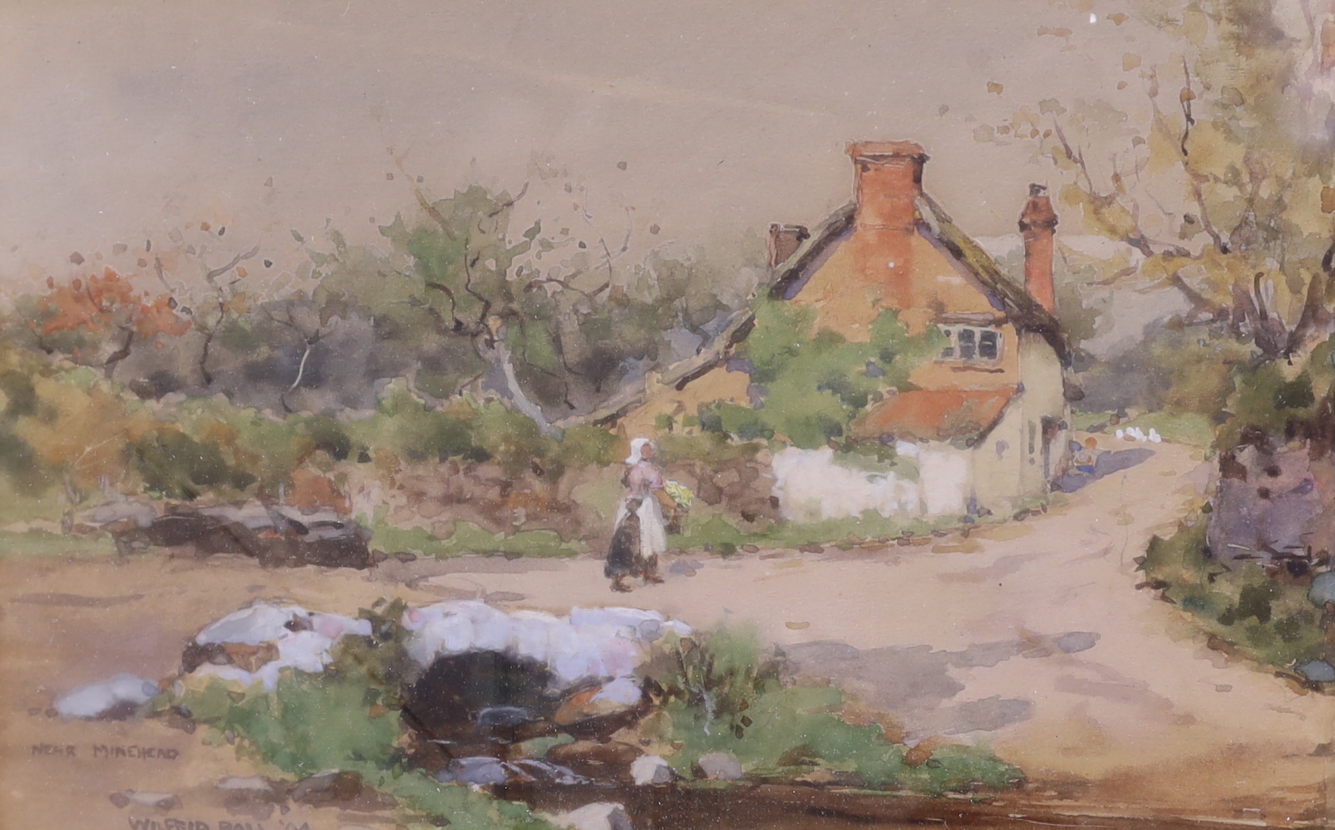 Three 19th century and later watercolours including Wilfrid Ball, near Minehead, signed and dated '94 and Thomas G Dutton, Coastal landscape, signed and dated 1859, largest 31 x 47cm